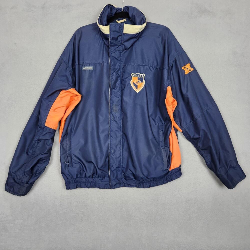 Vintage Chicago Bears Jacket Mens XL Blue NFL Football Coaches Club 90s Columbia